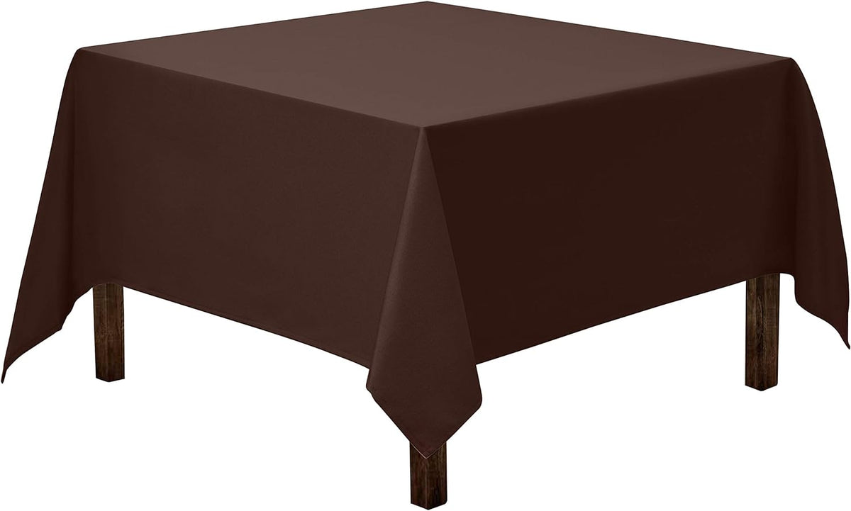 Gee Di Moda Square Tablecloth - 52 x 52 Inch Chocolate Table Cloth for Small Square or Round Tables