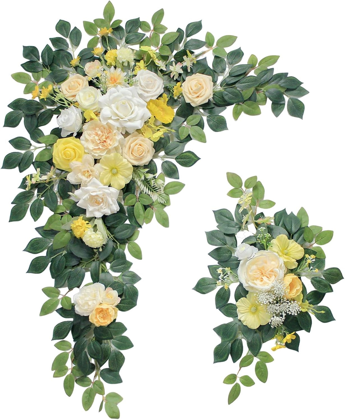Wedding Arch Flowers Kit,Artificial Flower Arch Decor,2pcs Artificial Flower Arrangement for