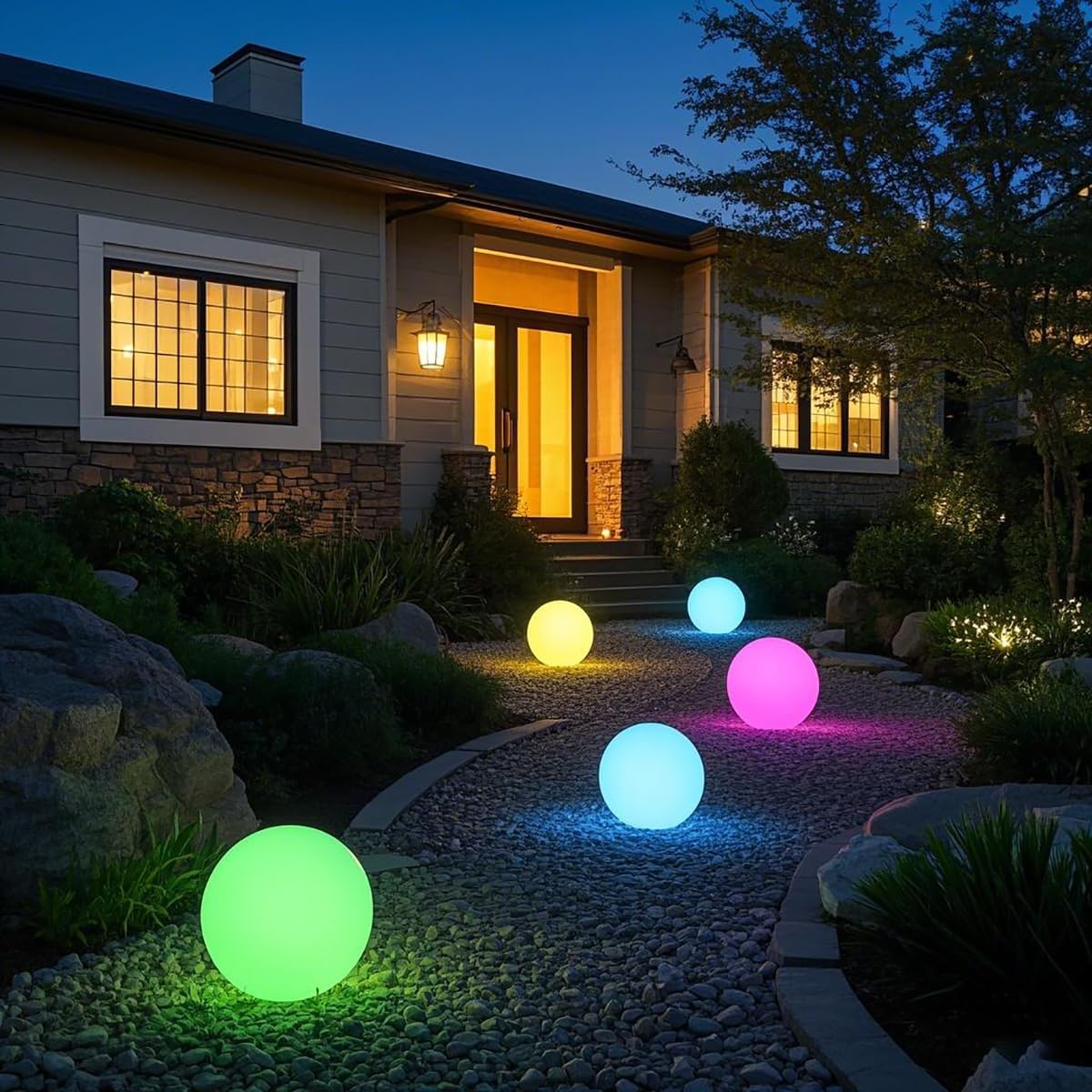 Mr.Go 14-inch LED Ball Light, Cordless Rechargeable Globe Lamp w/Remote, 16 RGB Color Changing