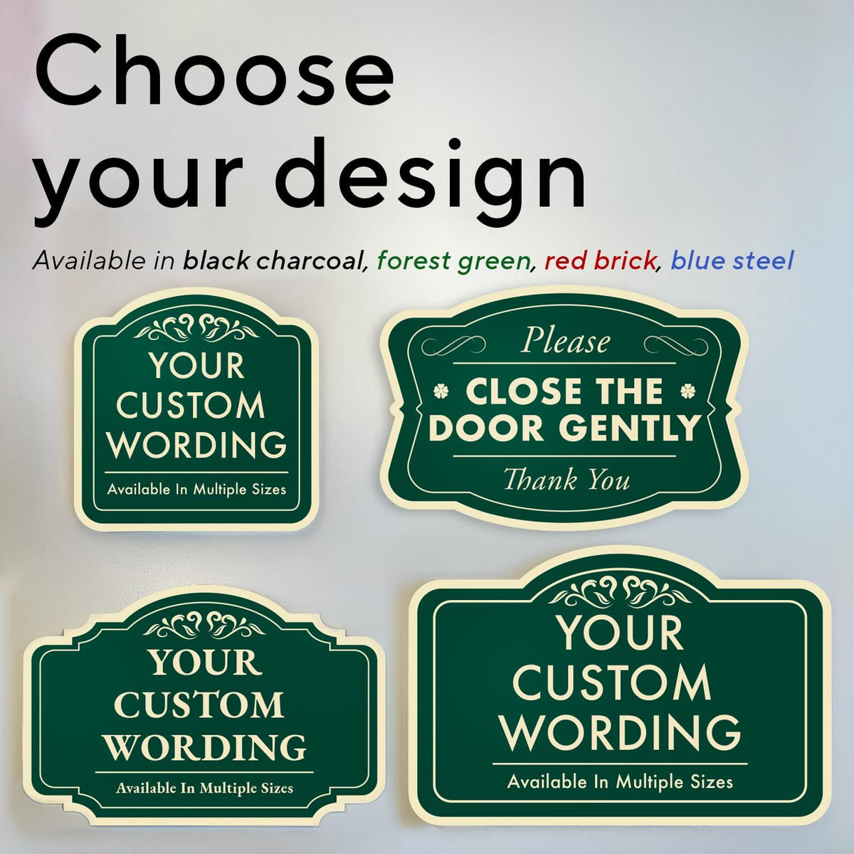 Custom Aluminum Signs: Driveway/Outdoor Metal, Waterproof, Forest Green 24x18 In