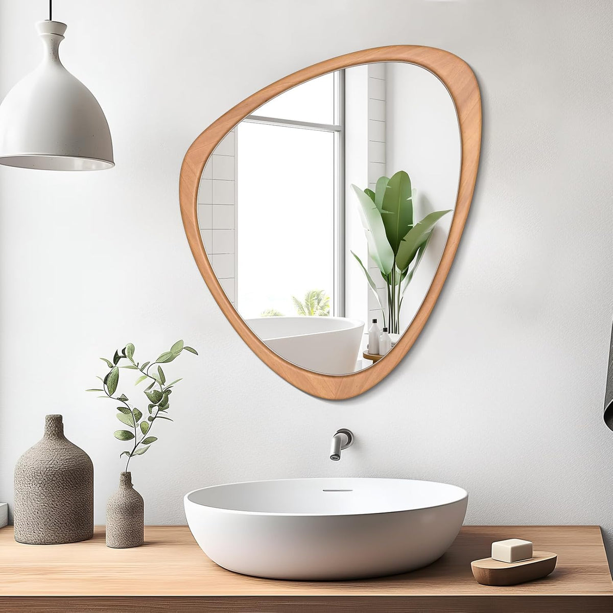 WallBeyond Asymmetrical Mirror, Irregular Wall Mirror for Bathroom, Wall Mirrors Decorative for
