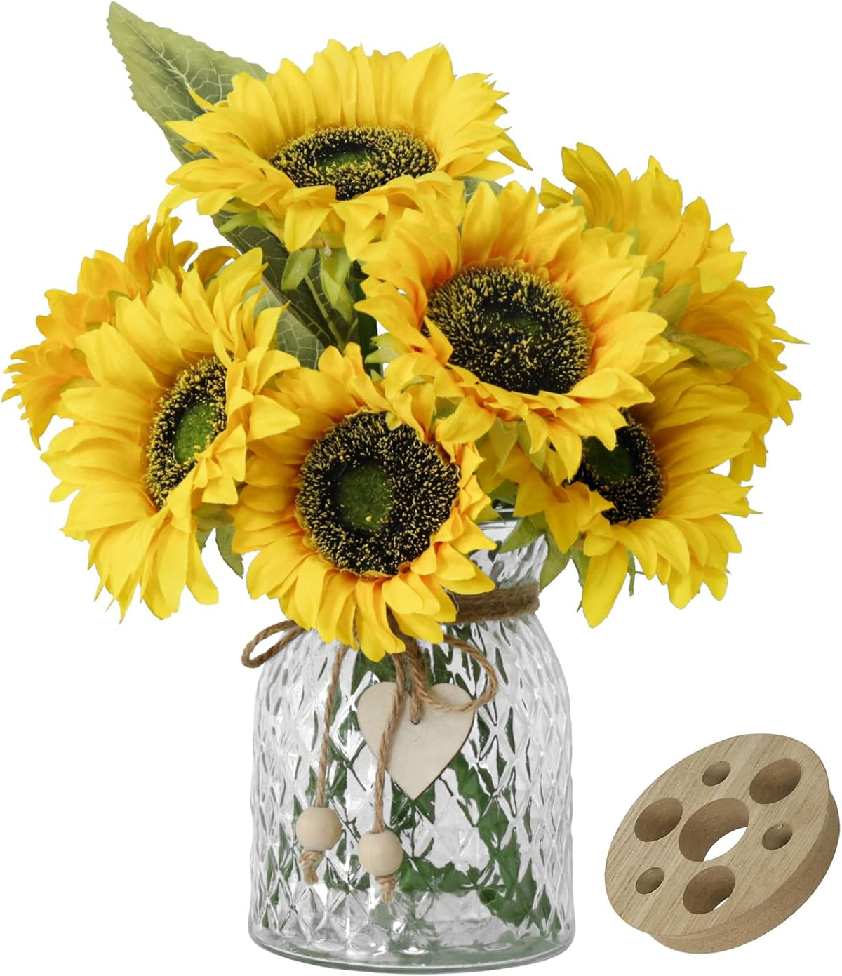 Artificial Sunflowers Flowers with Vase,Fake Flowers Bouquet for Sunflower Decor,Sunflower Kitchen