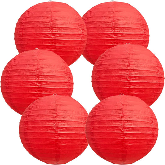 BEISHIDA 12-Inch Red Round Paper Lanterns Decorative Hanging Asia Chinese Japanese Paper Lanterns