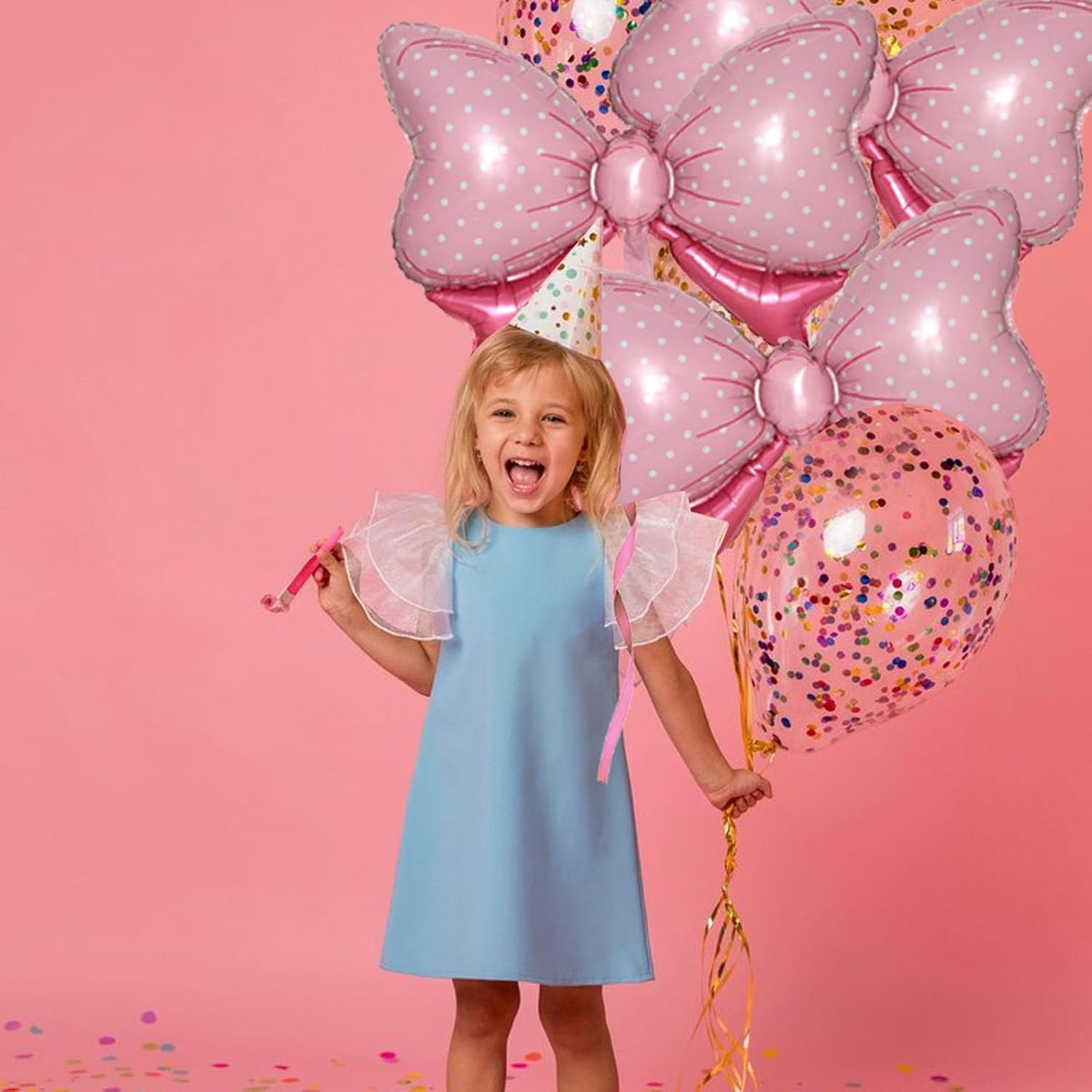 36 Inches Bow Foil Balloon Huge Bowtie Pink Balloon for Baby Shower, Wedding, Kids Theme Party