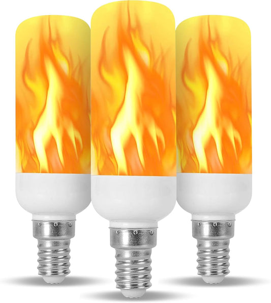 Fire Effect T6 T8 E12 LED Fire Candle Light Bulb Flame Flicker Tube Base Shape Novelty Lighting B11