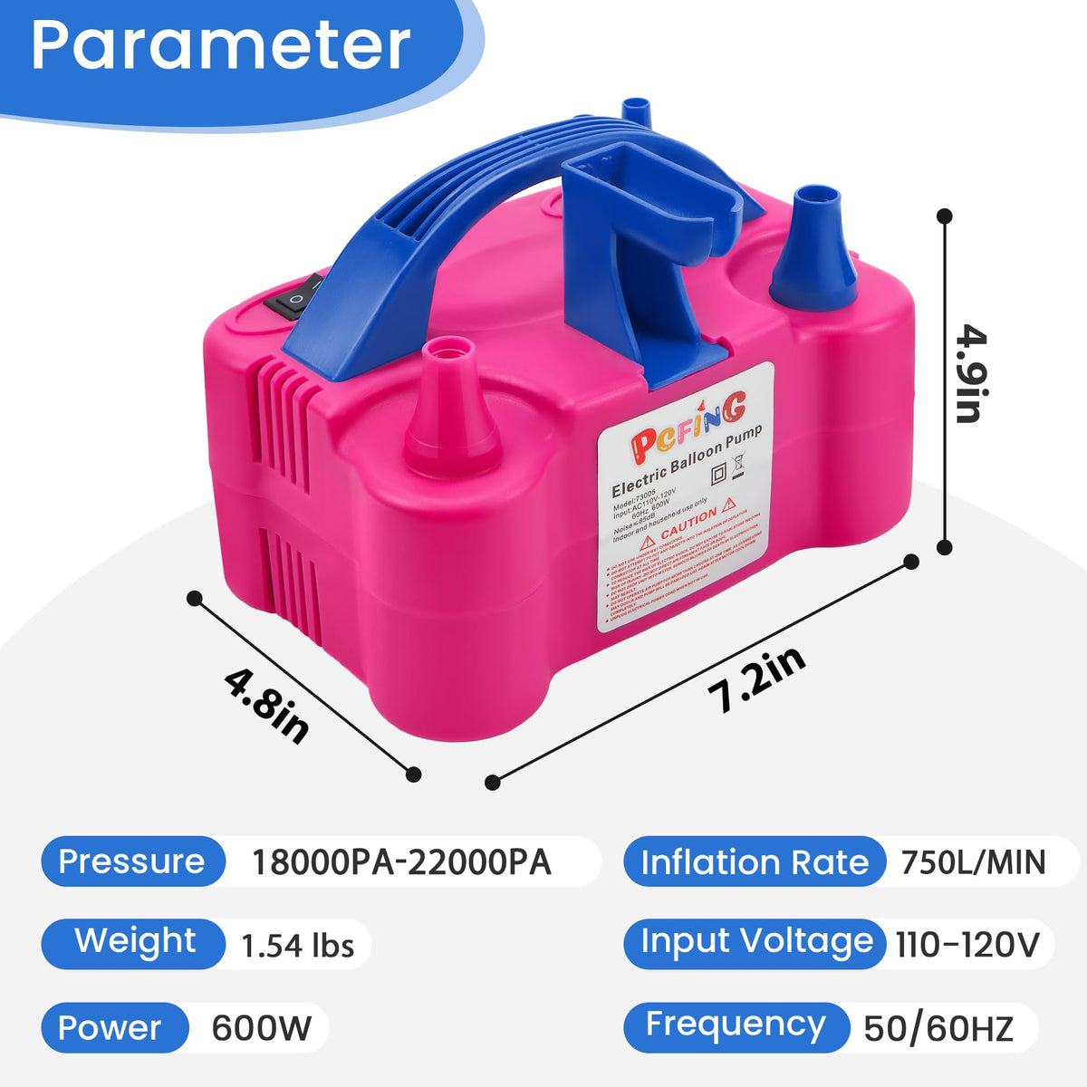 PCFING Balloon Pump Electric and Balloon Tying Tool in One, Portable Balloons Inflator Blower