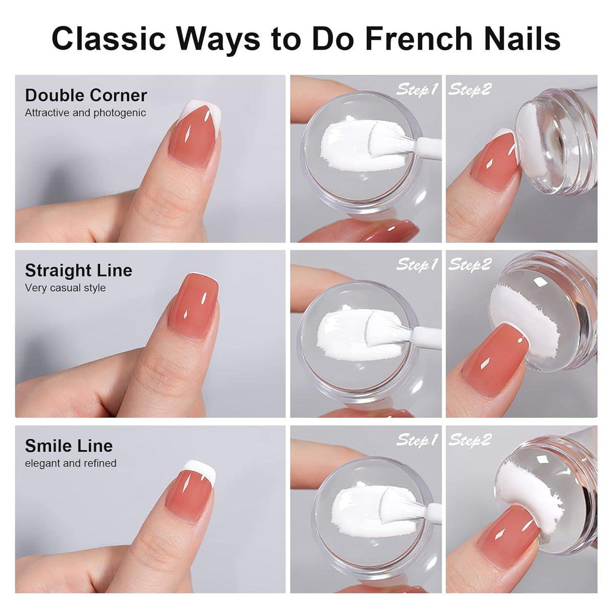 Nail Art Stamper Clear Silicone Nails Stamping Jelly with Scraper Transparent Visible Body DIY