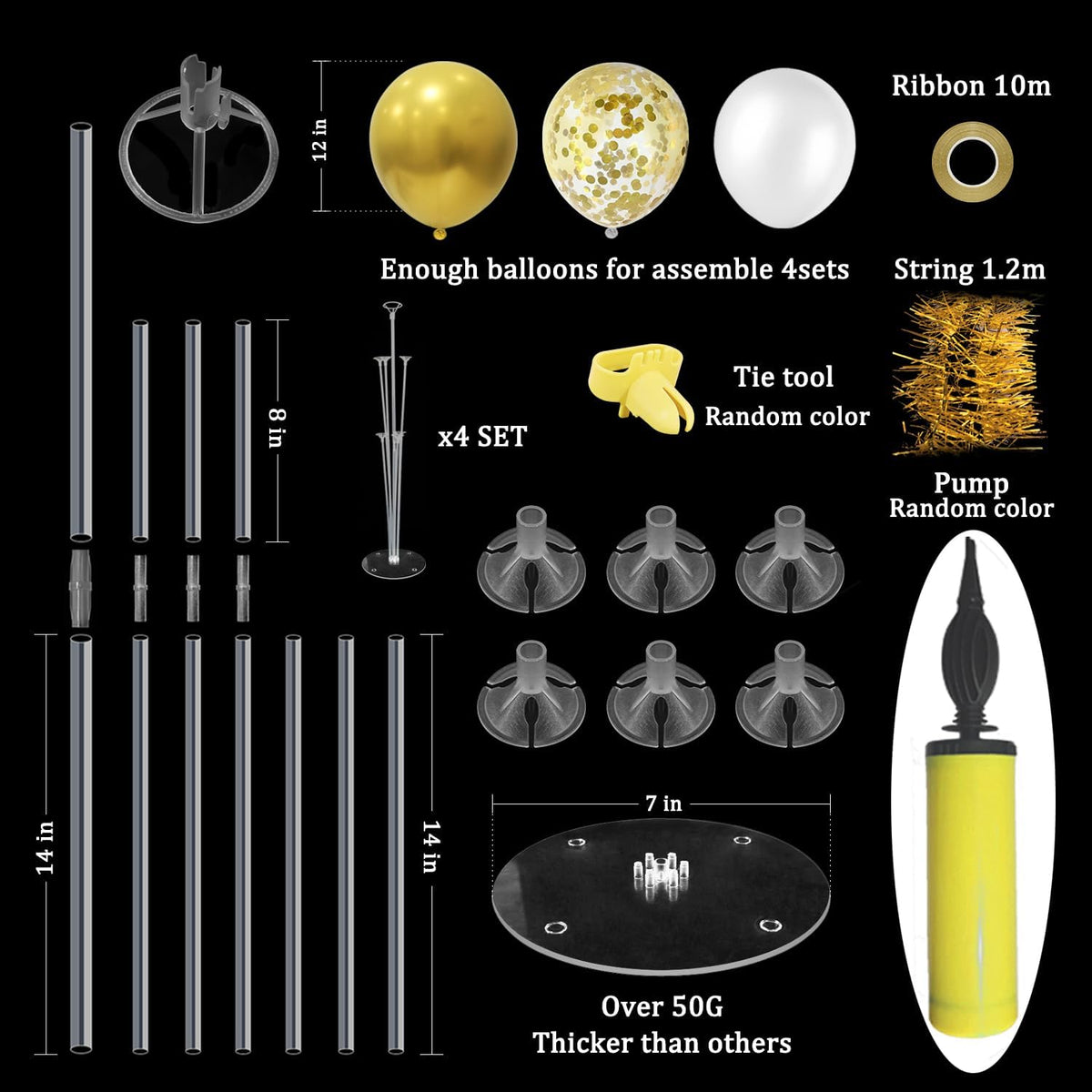 Gold Party Decorations Balloon Stand Centerpiece Table Decorations for Birthday Bridal Shower