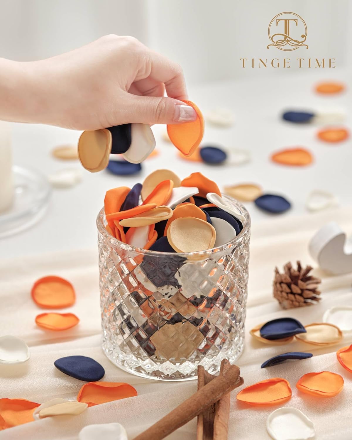 TINGE TIME 400pcs Silk Flower Petals for Wedding, Rose Petals for Decoration, Fake Flower Petals