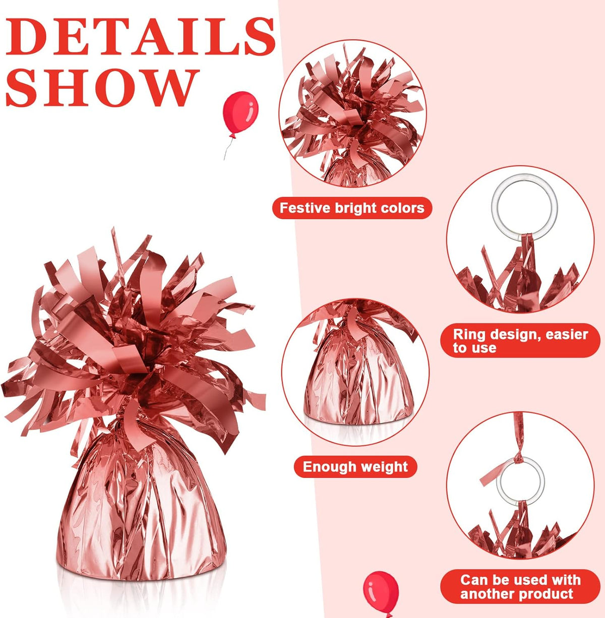 24 Pcs Balloon Weights Metallic Anchor Balloon Holder for Helium Balloons Heavy Table Weights and 1