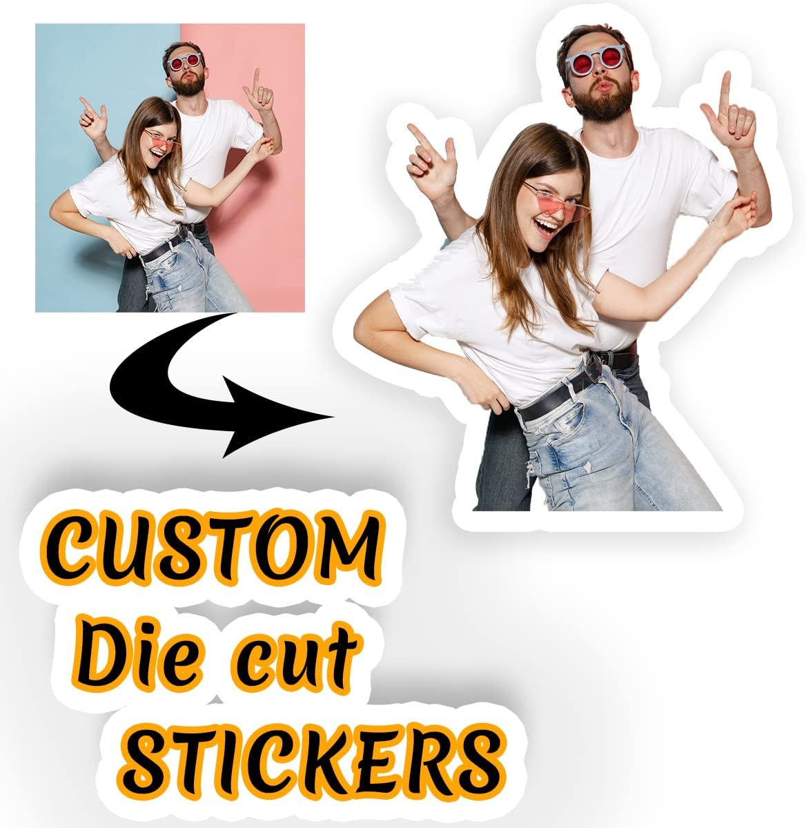 Custom Stickers Personalized Die Cut Labels Customized Funny Decals with Photo Image Make Your Own