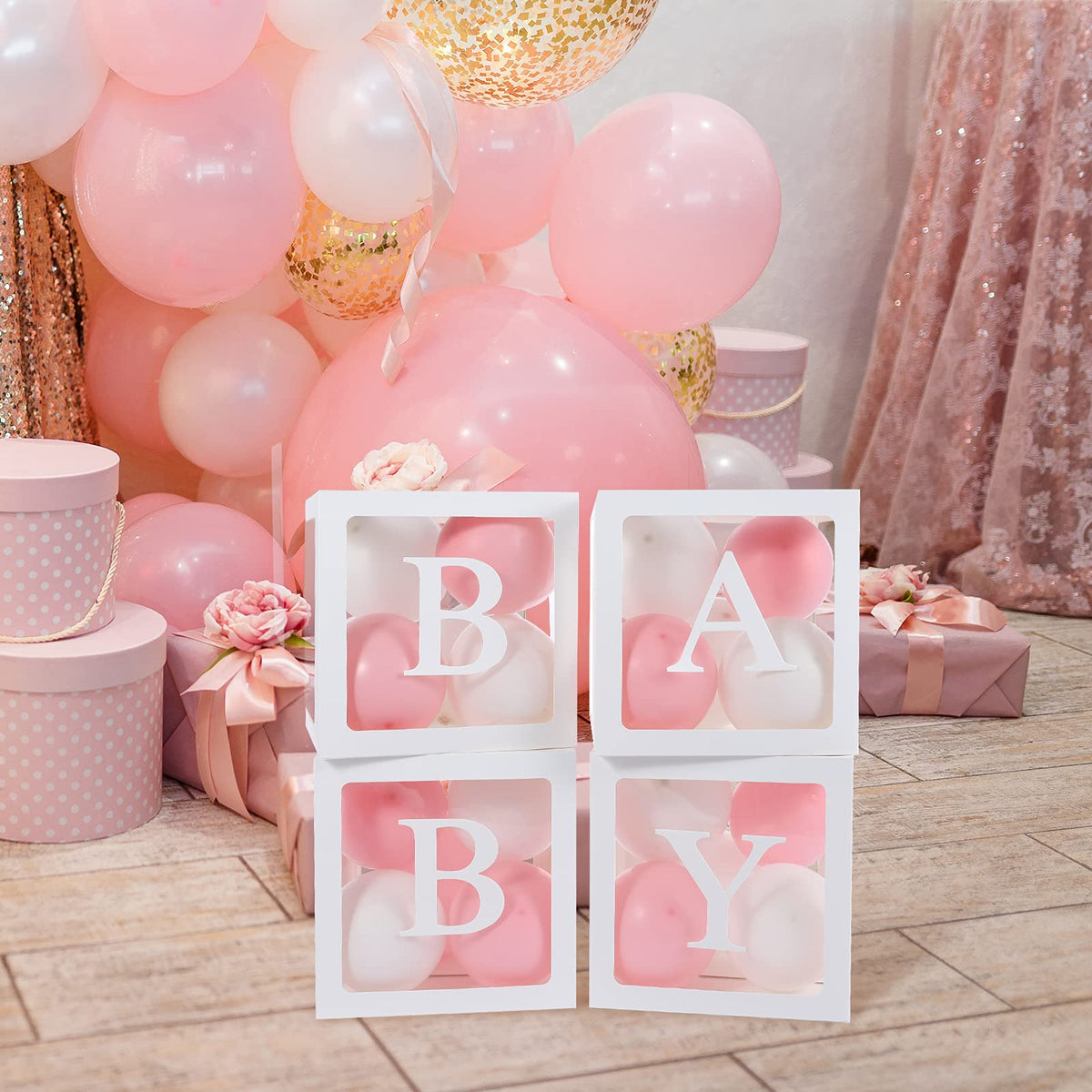 Baby Boxes with Letters for Baby Shower,Baby Shower Gender Reveal Decor