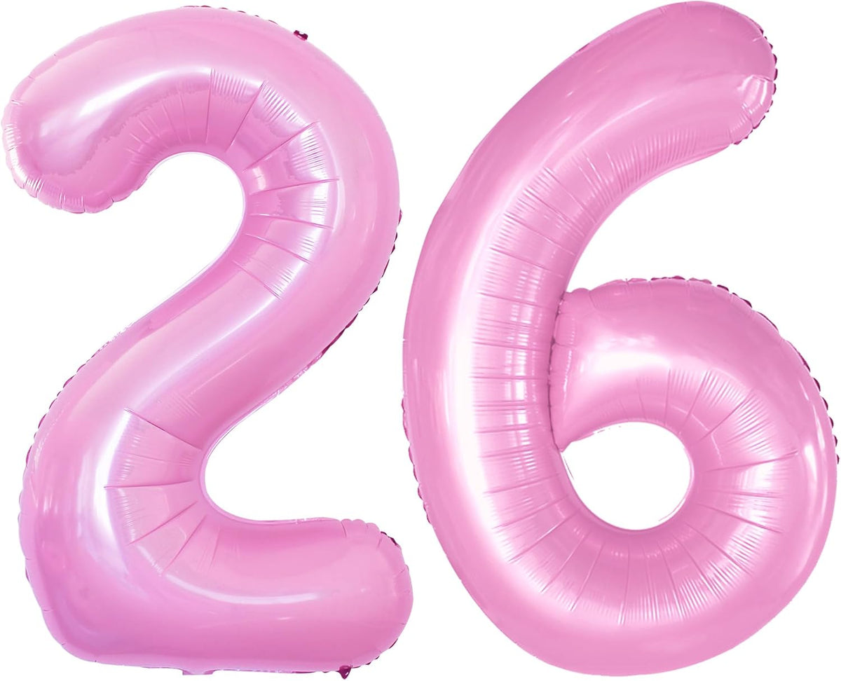 GOER Number 26 Balloons for 26th Birthday Party Decorations,42 Inch Jumbo Foil Helium 62 Balloons