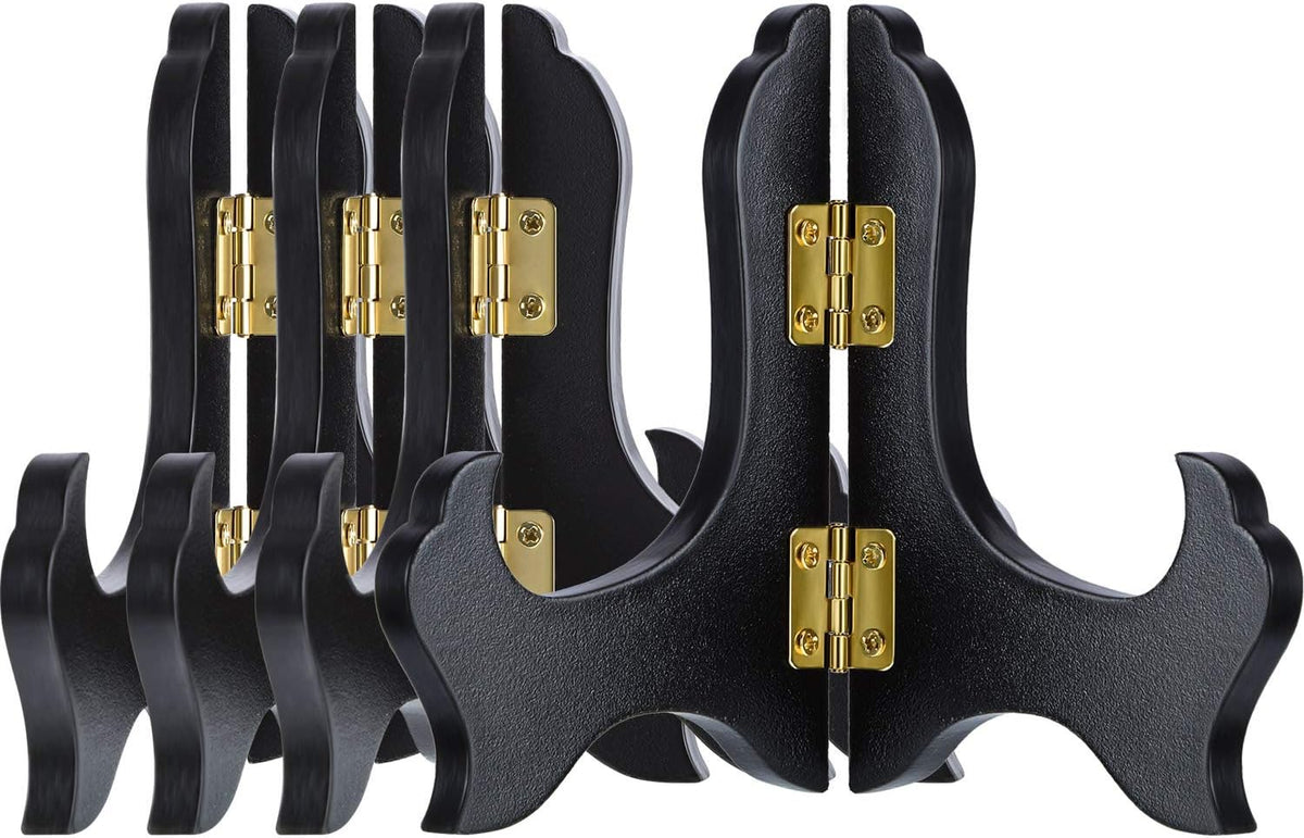 Tatuo 4 Packs Wooden Display Stand Decorative Plate Stands for Display Picture Frame Holder