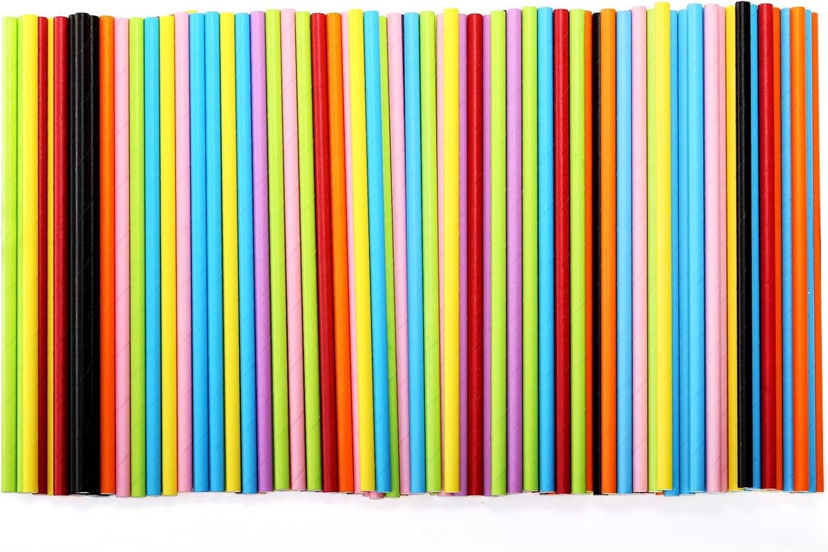 DEAYOU 800 PCS Paper Drinking Straws, Disposable Paper Straws for Mixed Drinks, Party Supplies