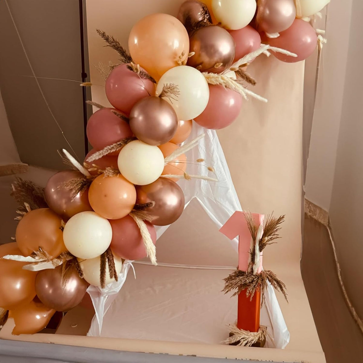 Togvu Retro Blush Pink Balloons, 60 Packs 12 Inch Dusty Pink Metallic Chrome Rose Gold White Sand