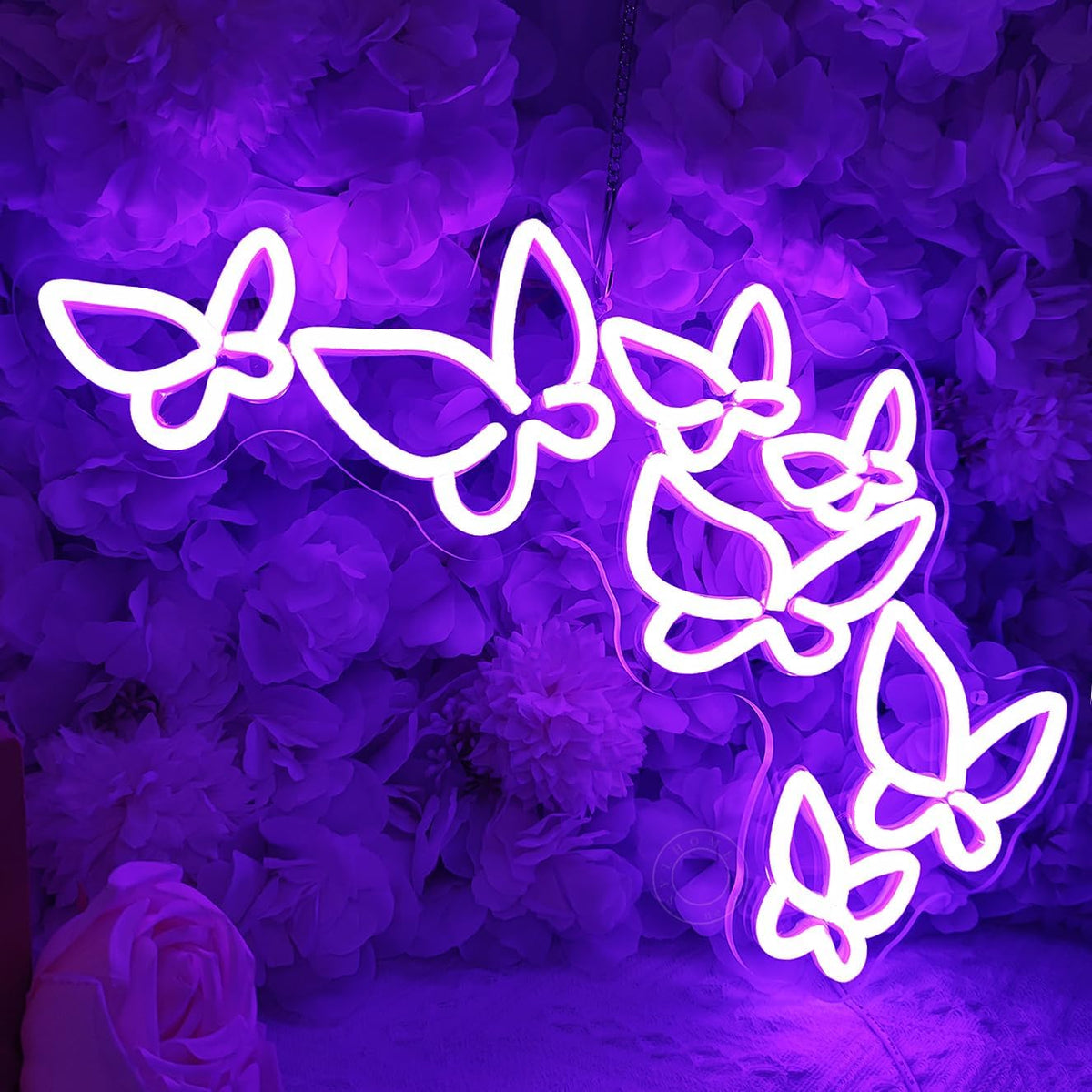 SYLHOME Butterfly Led Neon Light Sign Girls Bedroom Kids Room Beauty Studio Living Room Wedding