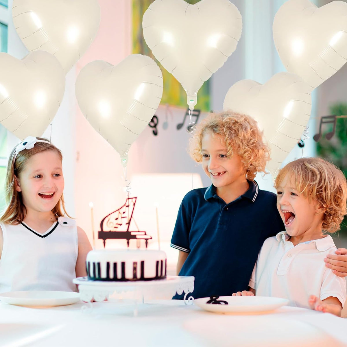 24 Pcs Cream Heart Balloons,18 inch Heart Shape Foil Balloons Love Balloons Valentine Balloons for