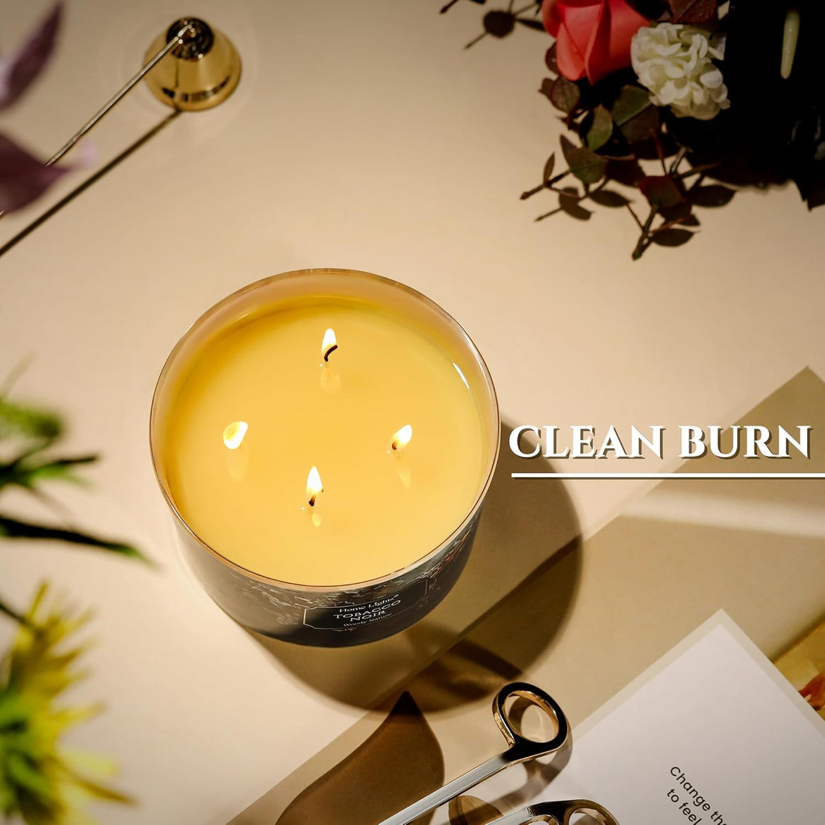 HomeLights Scented Candles for Women & Men, 18oz Candle Jars Aromatherapy 4-Wick Candle, Ideal for