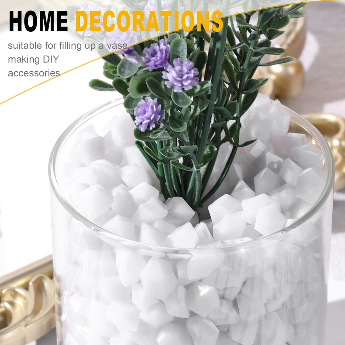DomeStar 150PCS Fake Ice, White Acrylic Fake Diamonds Vase Filler Plastic Gems Crushed Ice Rocks