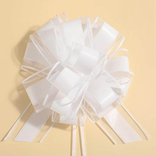 6 Pieces Large Pull Bows,6 inches,Bow for Gift Wrapping,Pull Bows for Christmas Party Birthday Gift