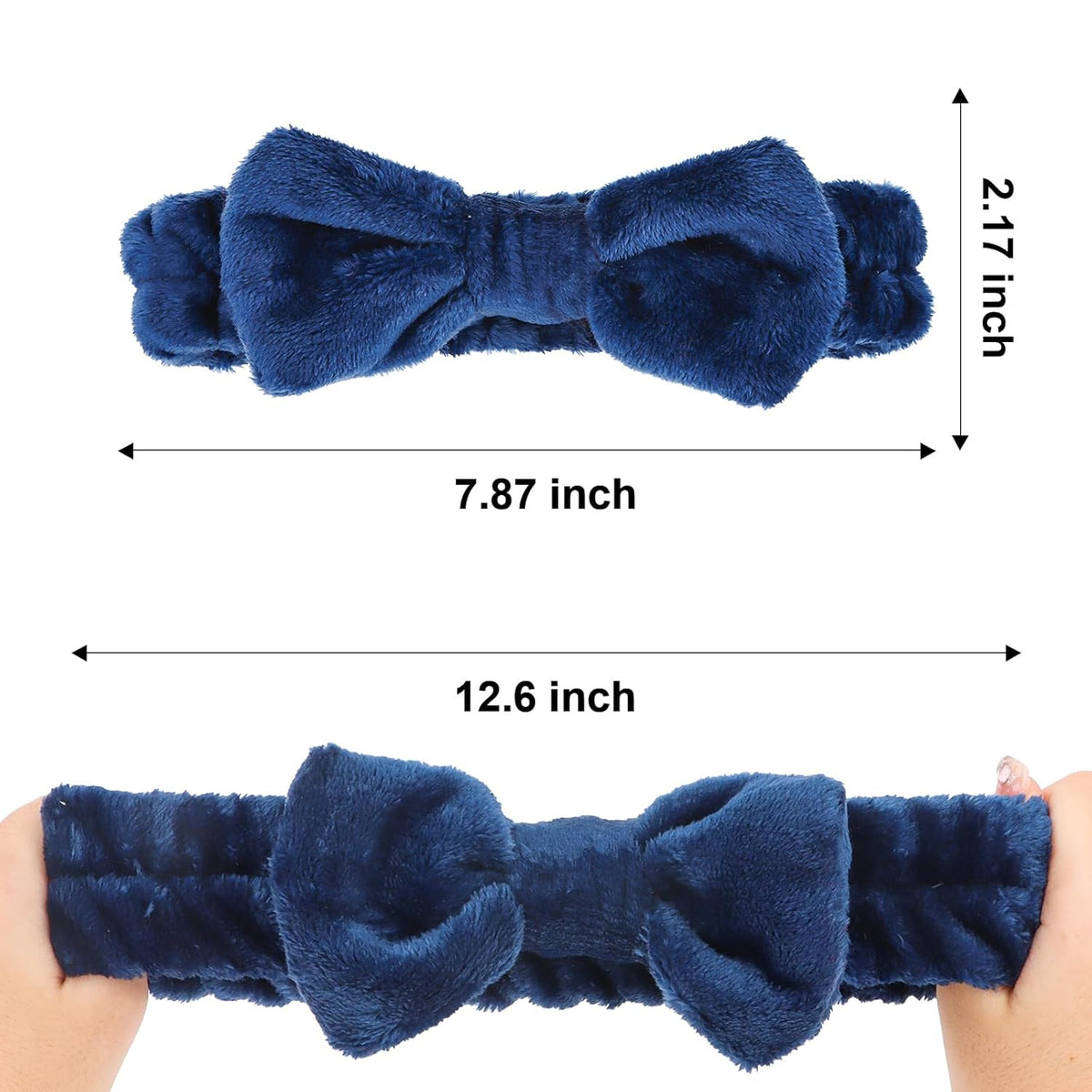 Semato 8Pcs Navy Blue Spa Headband Bachelorette Party Favors Set Skincare Headbands for Women Gifts