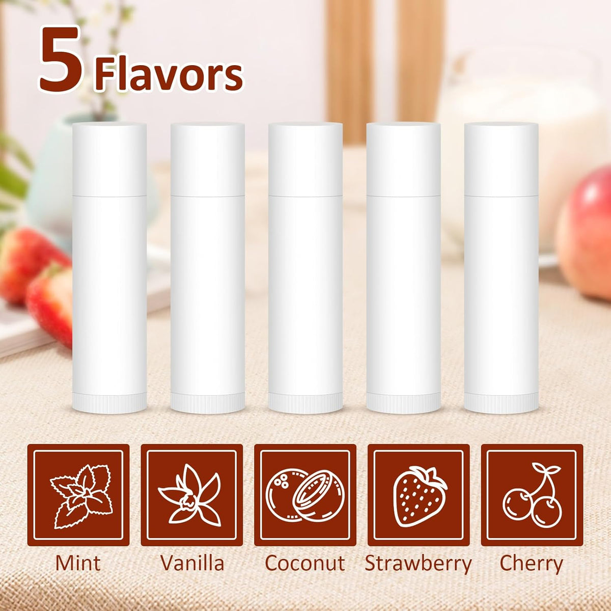 60 Pack Lip Balm Unlabeled, Natural Lip Balm Bulk Blank Tube, Personalized Lip Balms for Party
