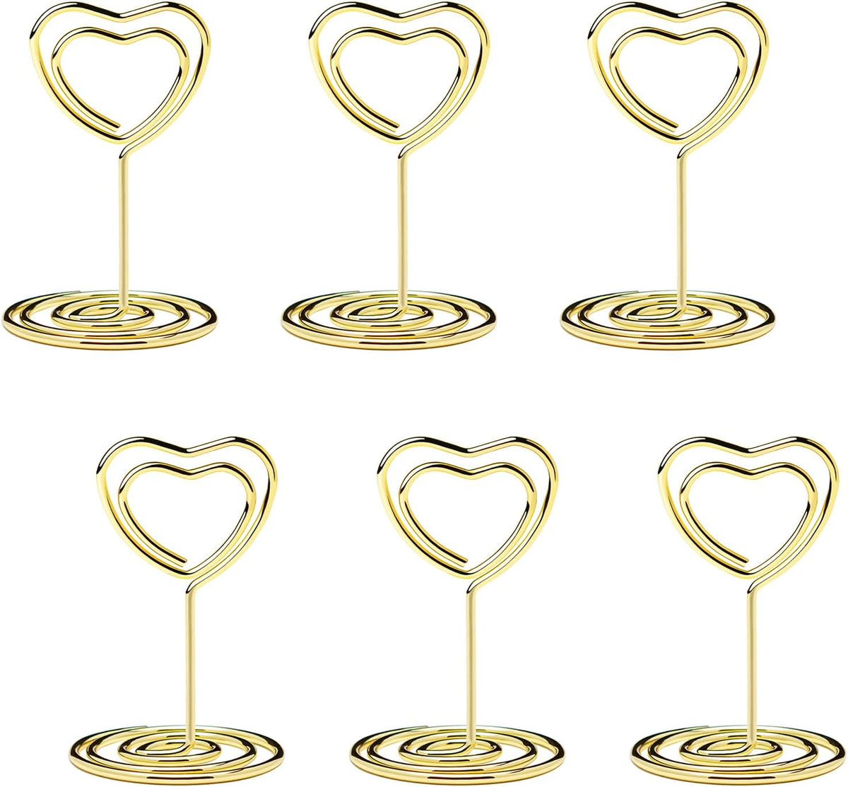 20PCS Mini Table Number Holders, Heart Shaped Place Card Holder, Premium Photo Holders for Tables