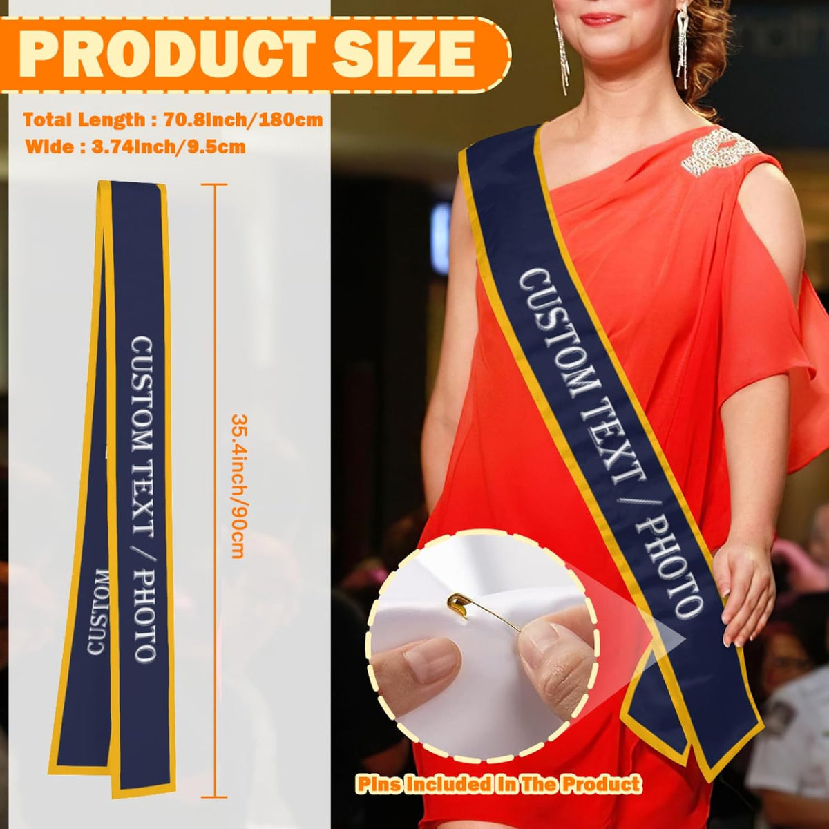 Custom Sash,Personalized Birthday Sash with Text Photo,Customized Bachelorette Sash Quote Sash