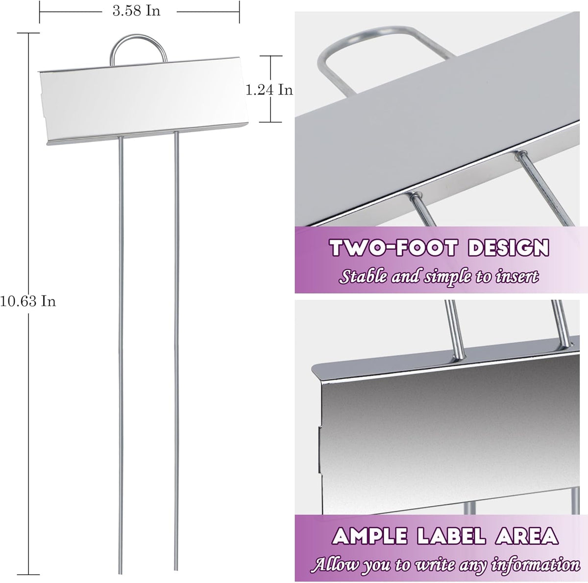 FORUP Metal Plant Labels, 30 Pack Garden Label Markers, Weatherproof Garden Stake Tags, Reusable