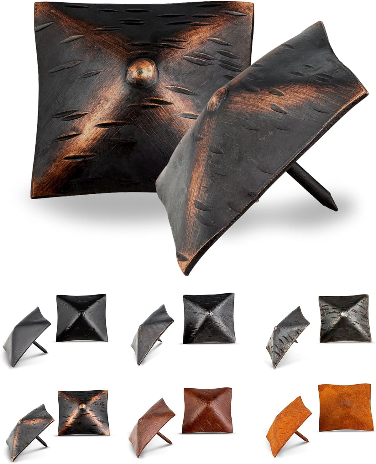 50 Pack 2" Square Head Iron Clavos Decorative Nails – Oil Rubbed Bronze – Handmade Rustic Square