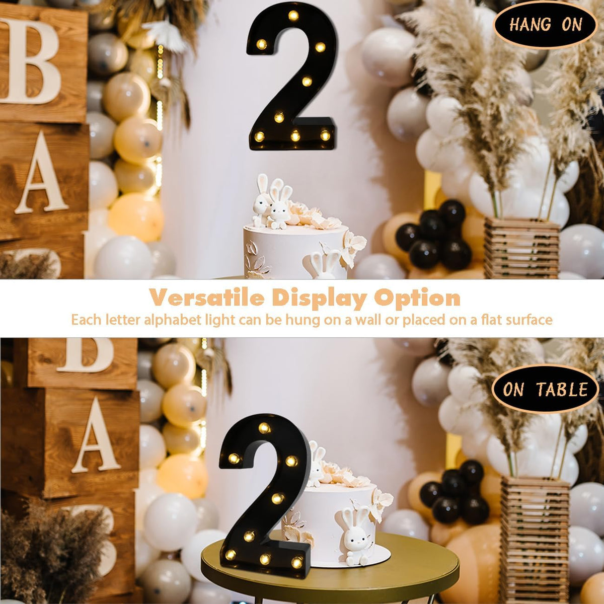 LED Marquee Numbers, 8.58 Inch Led Light Up Numbers for Party, Small Light Up Letters, Battery