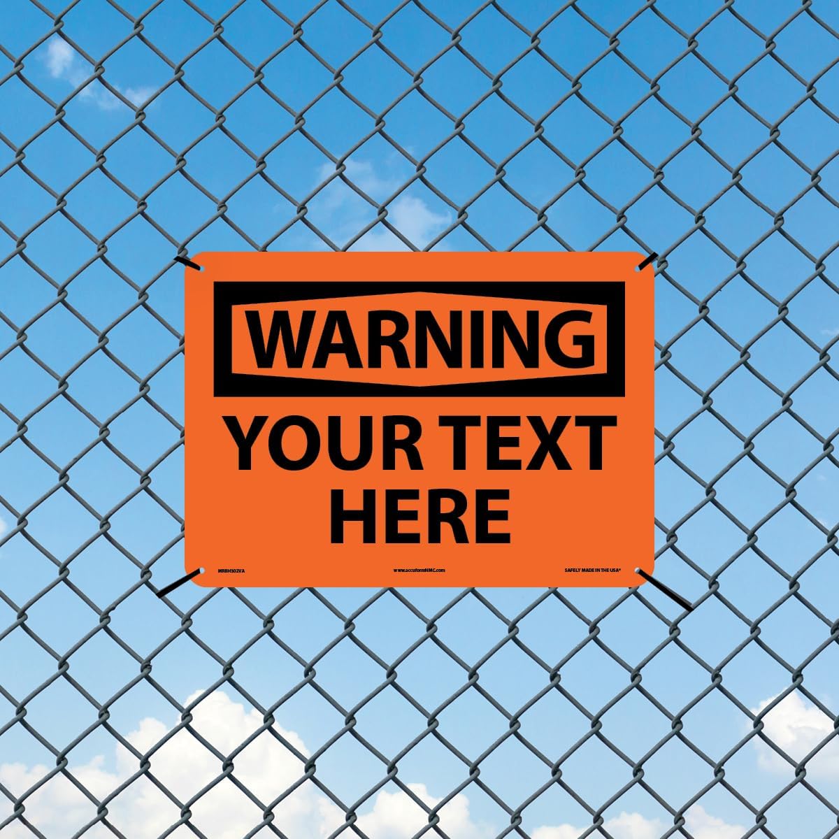 Custom OSHA Style Warning Sign 10" x 14" Aluminum Sign, Customizable "Your Text Here", by