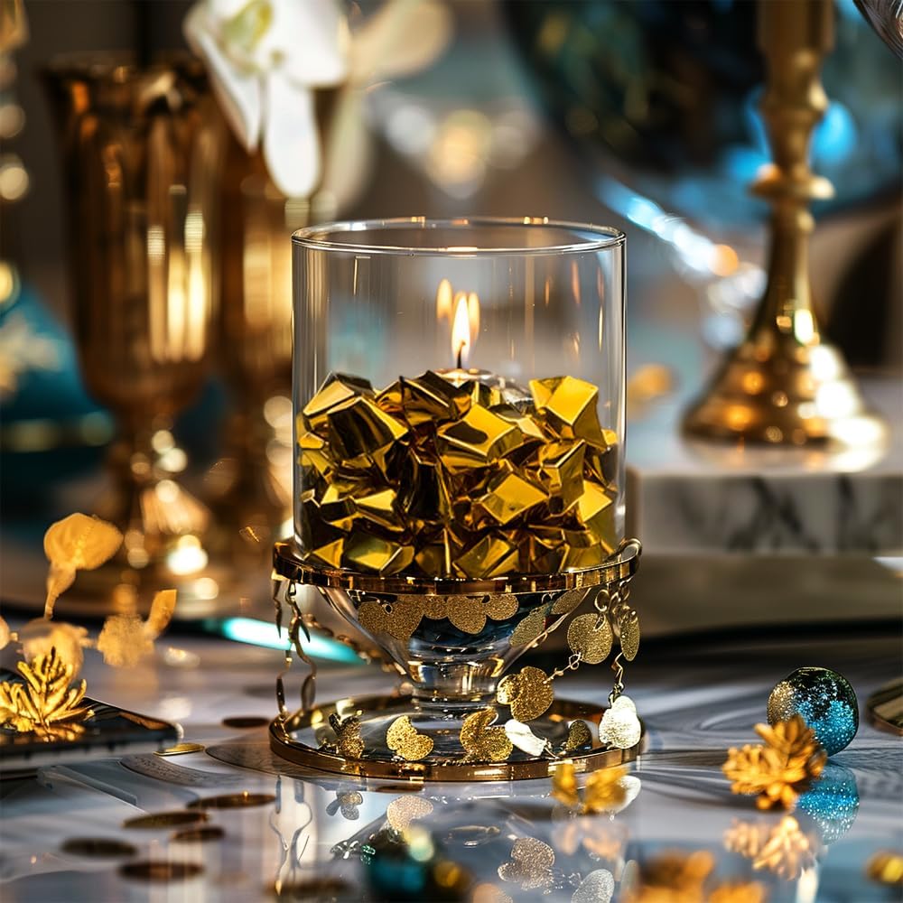 HappyFiller Fall Christmas Decoration Fake Gold Nuggets Faux Ice Rocks Cubes Acrylic Gems Pirate