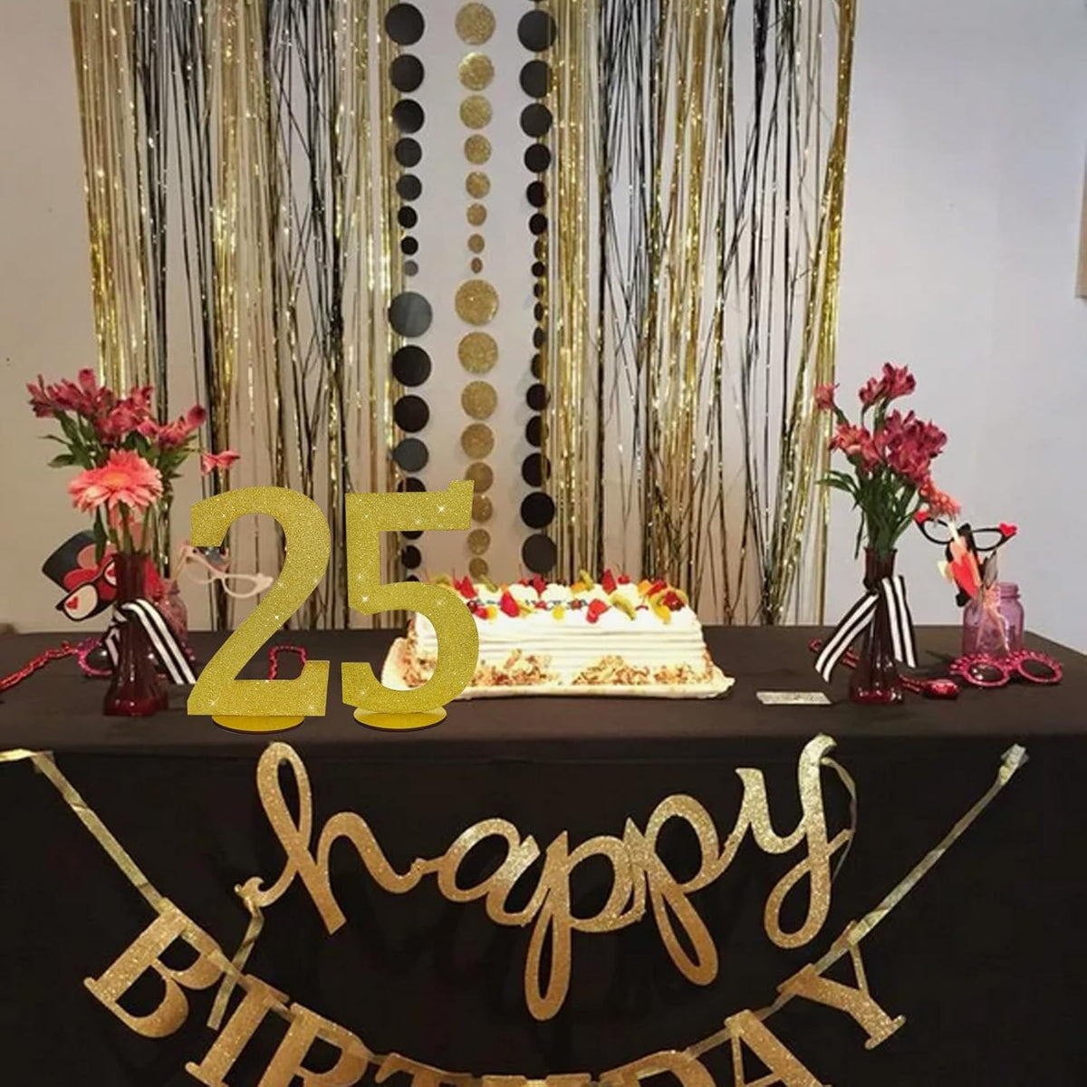 TONIFUL 11.8 Inch Gold Glitter Numbers Table Centerpieces 0-9 Birthday Party Decorations,Shining