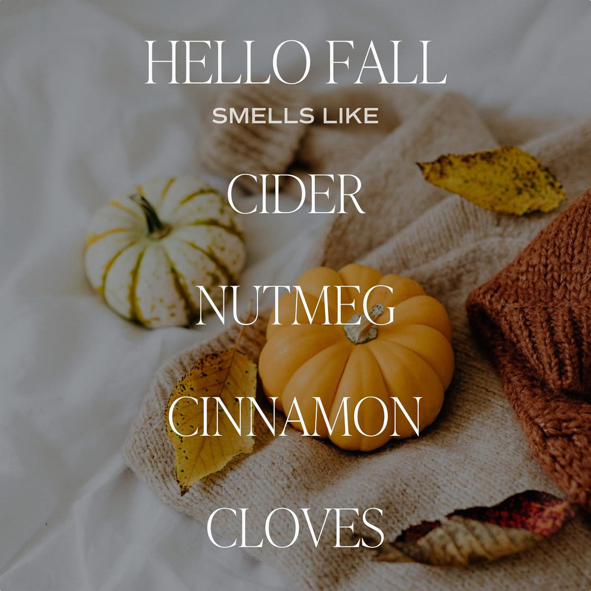 Sweet Water Decor Hello Fall Candle | Cinnamon, Apples, and Clove Autumn Scented Soy Candles for