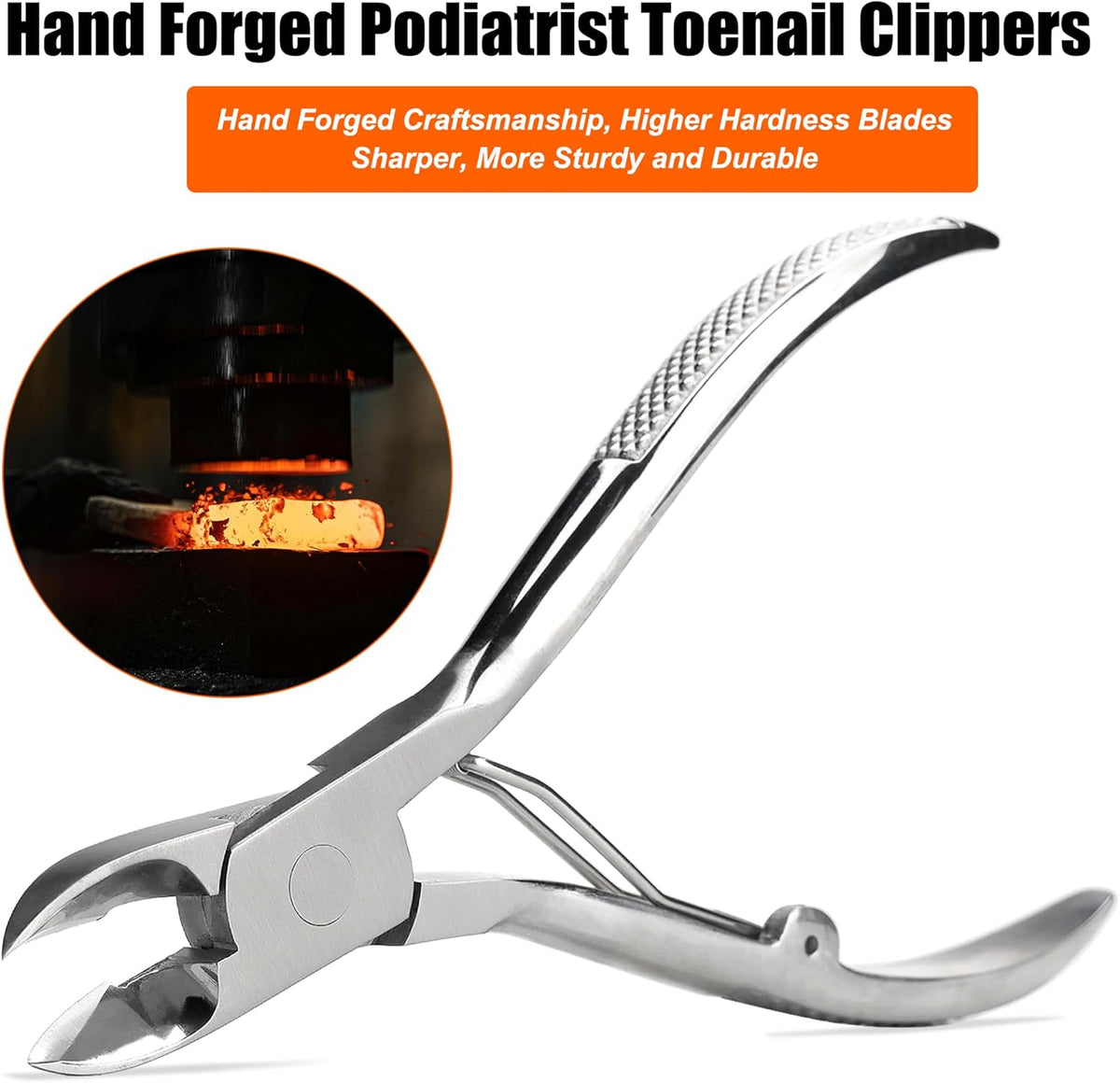 Podiatrist Toenail Clippers, Super Sharp and Wear-resistant Toe Nail Cutters for Thick and Ingrown