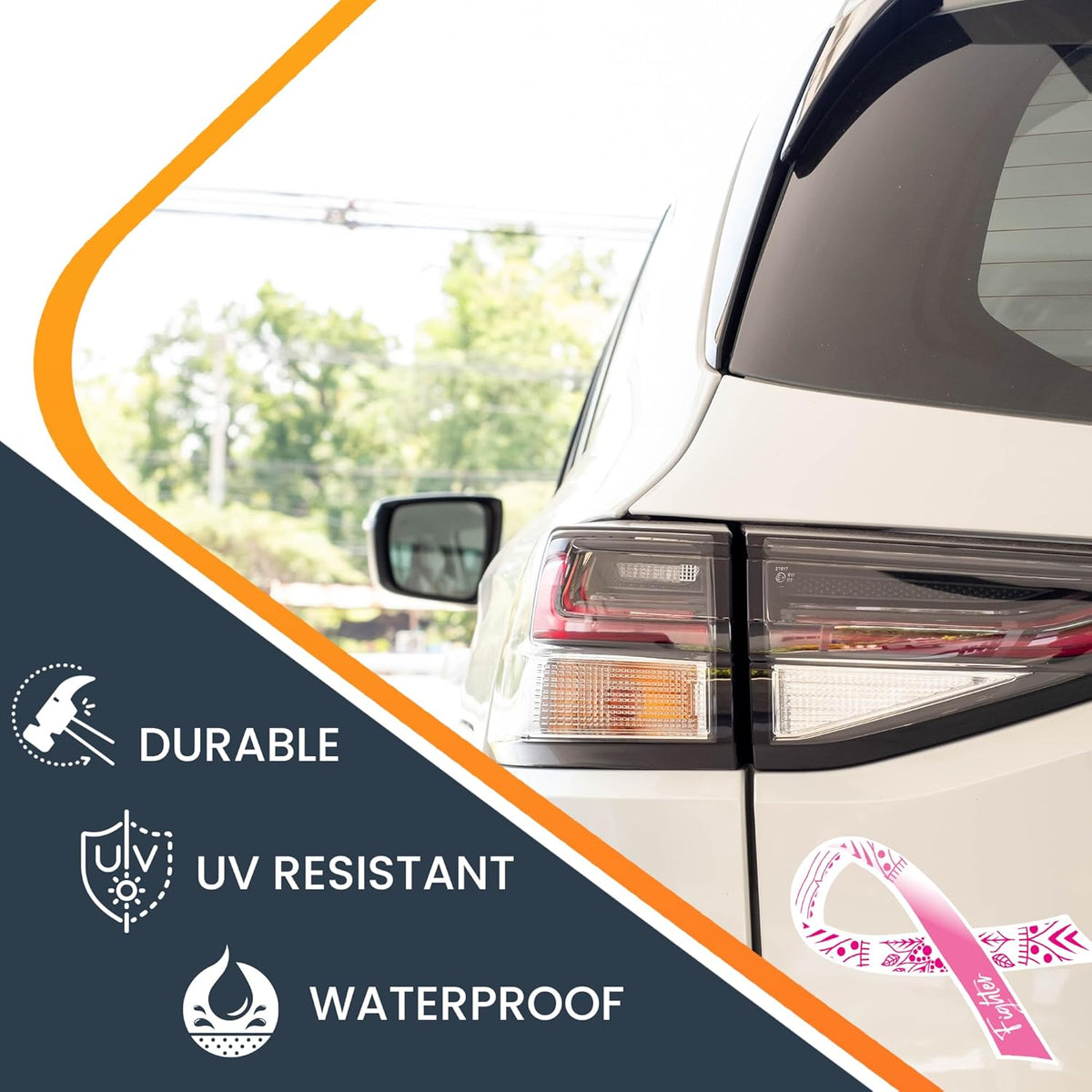 Magnet Me Up Breast Cancer Pink Mandala Fighter Ribbon Magnet Decal, 3.5x7 Inches, Automotive