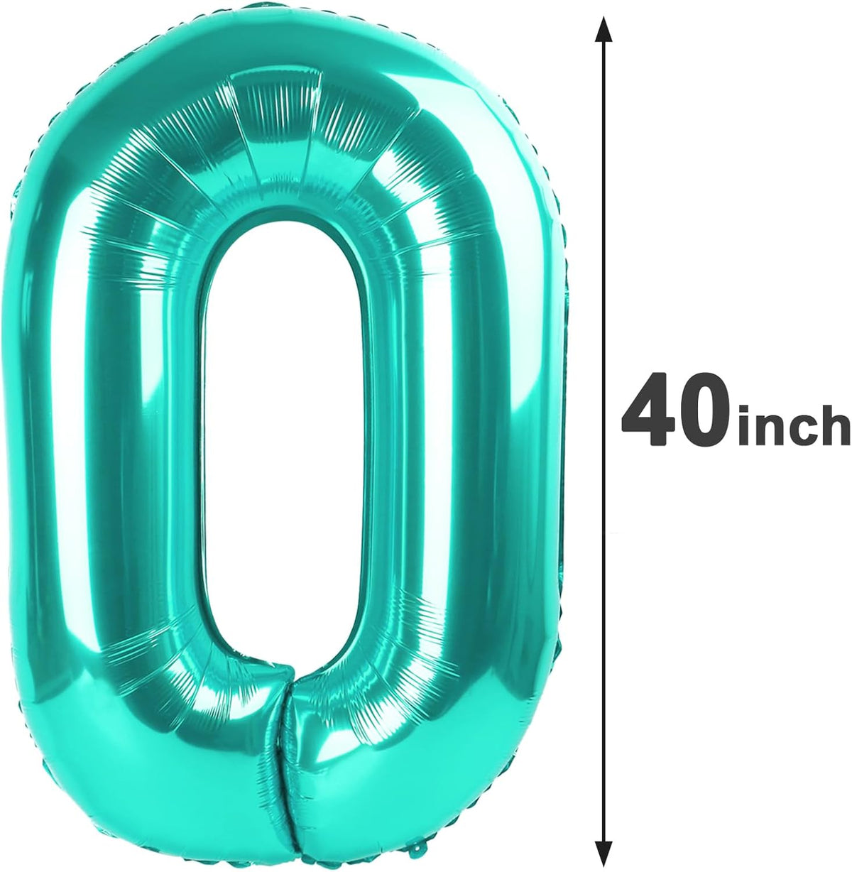 Teal Blue Helium Number Balloon 40 Inch, Giant Foil Teal Blue Number 0 Birthday Balloons, Large