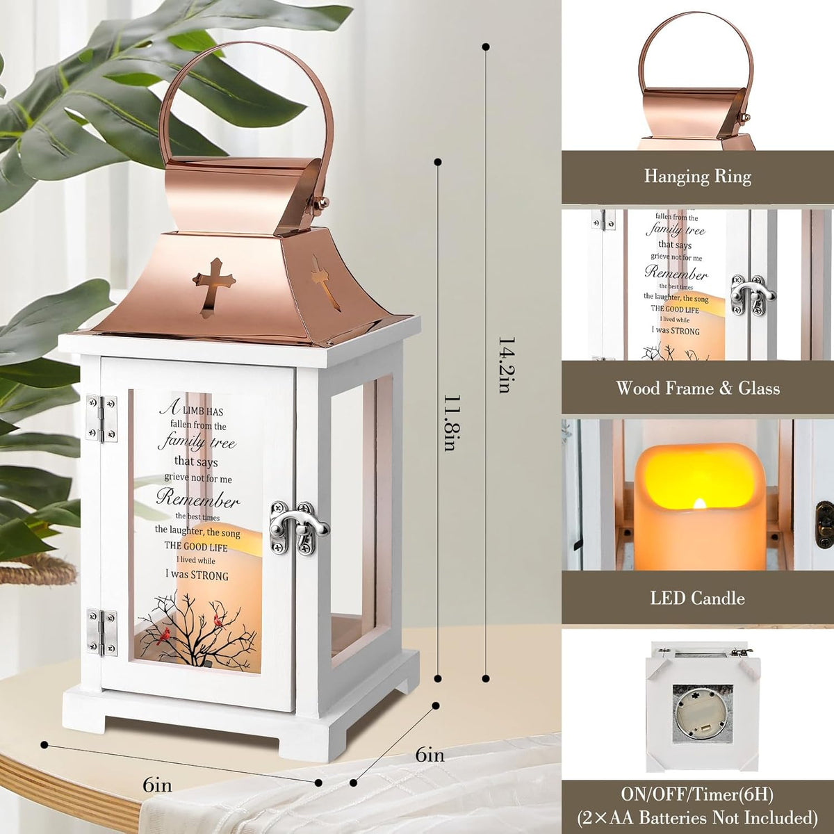 Memorial Lantern, Sympathy Bereavement Gifts Ideas for Loss of Loved One Mother Father Sister