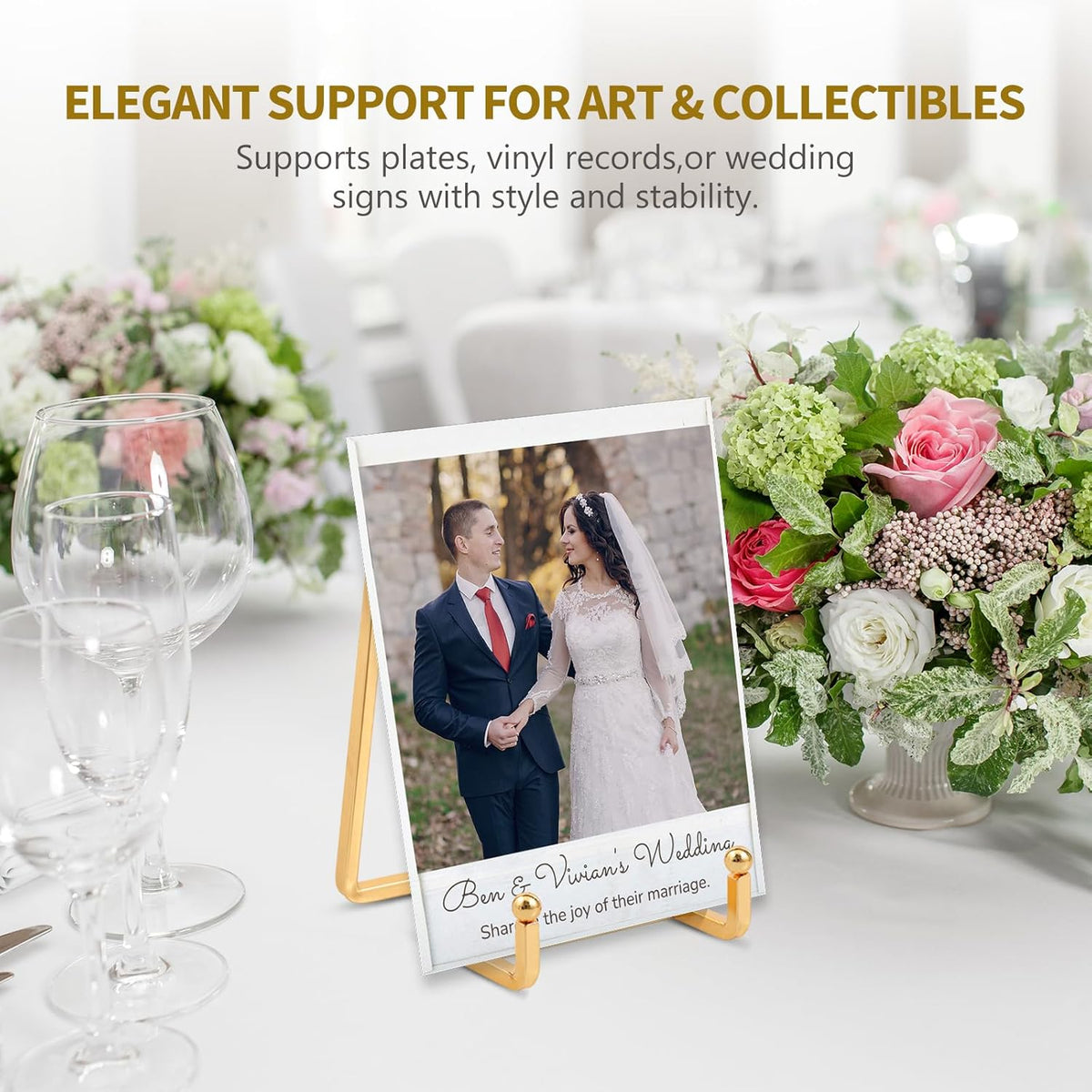 Plate Holder Easel Display Stand - 4.5 inch Metal Plate Stands for Display - Tabletop Picture Stand