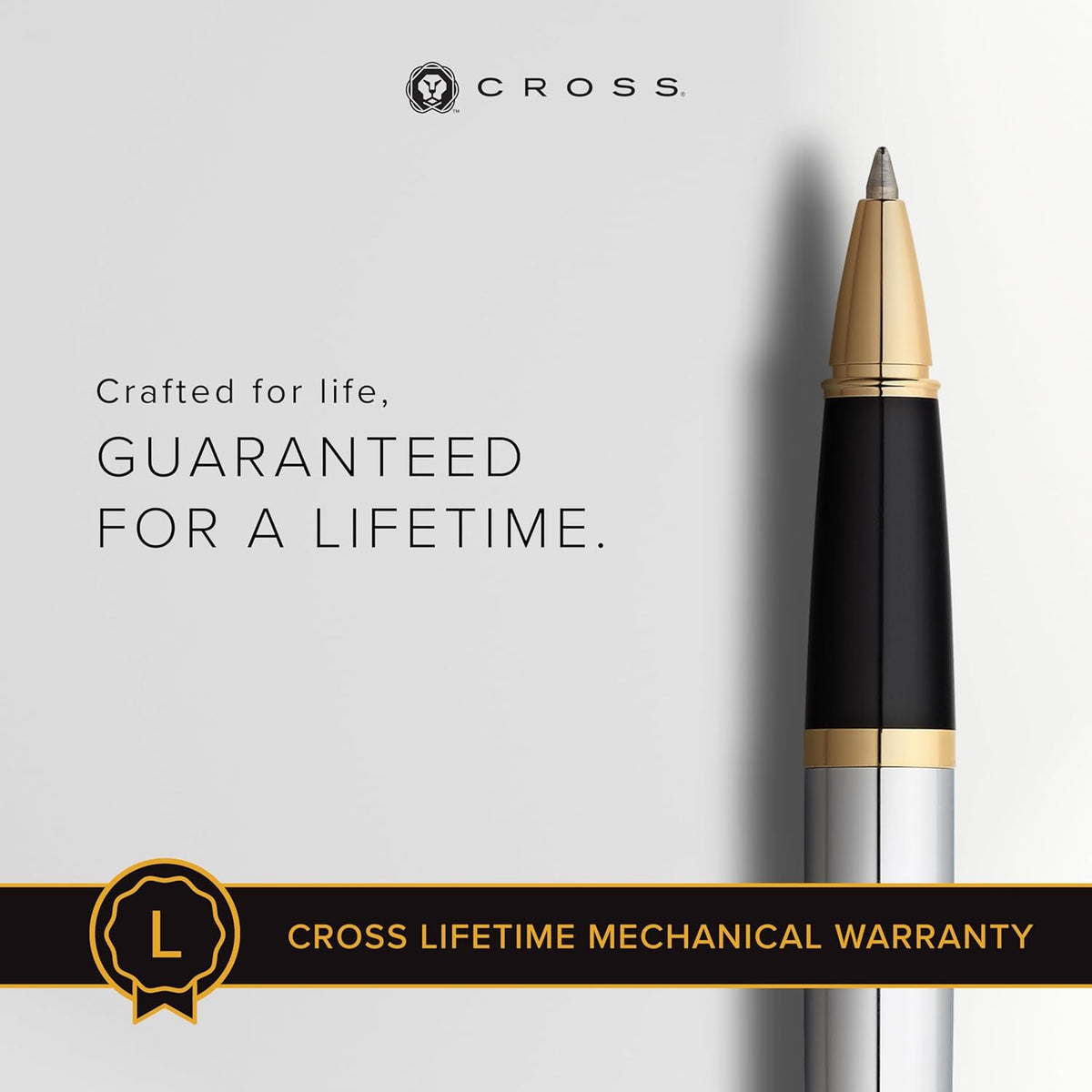 Cross Bailey Refillable Rollerball Pen Presented in a Premium Gift Box - Medium Point, Black Ink