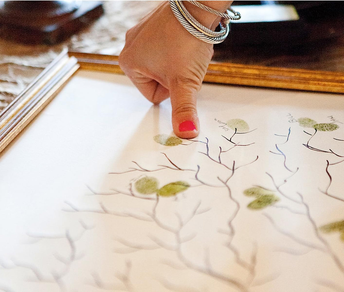 Guestbook Tree, Low Oak Thumbprint Alternative Guest Book Wedding, Family Reunions (Guestbook