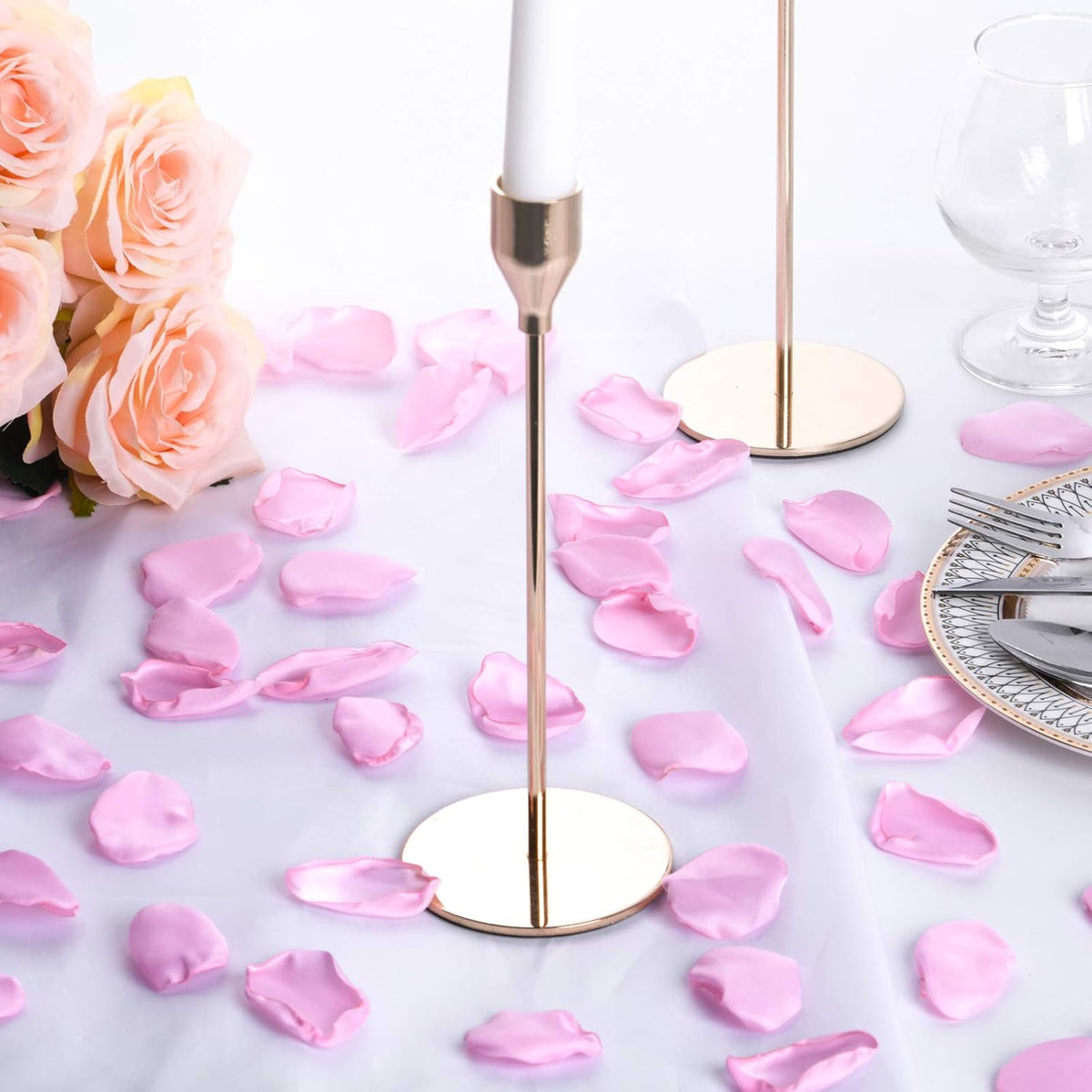 300pcs Silk Rose Petals Pink Artificial Flower Petals for Wedding Flower Girl Basket Table