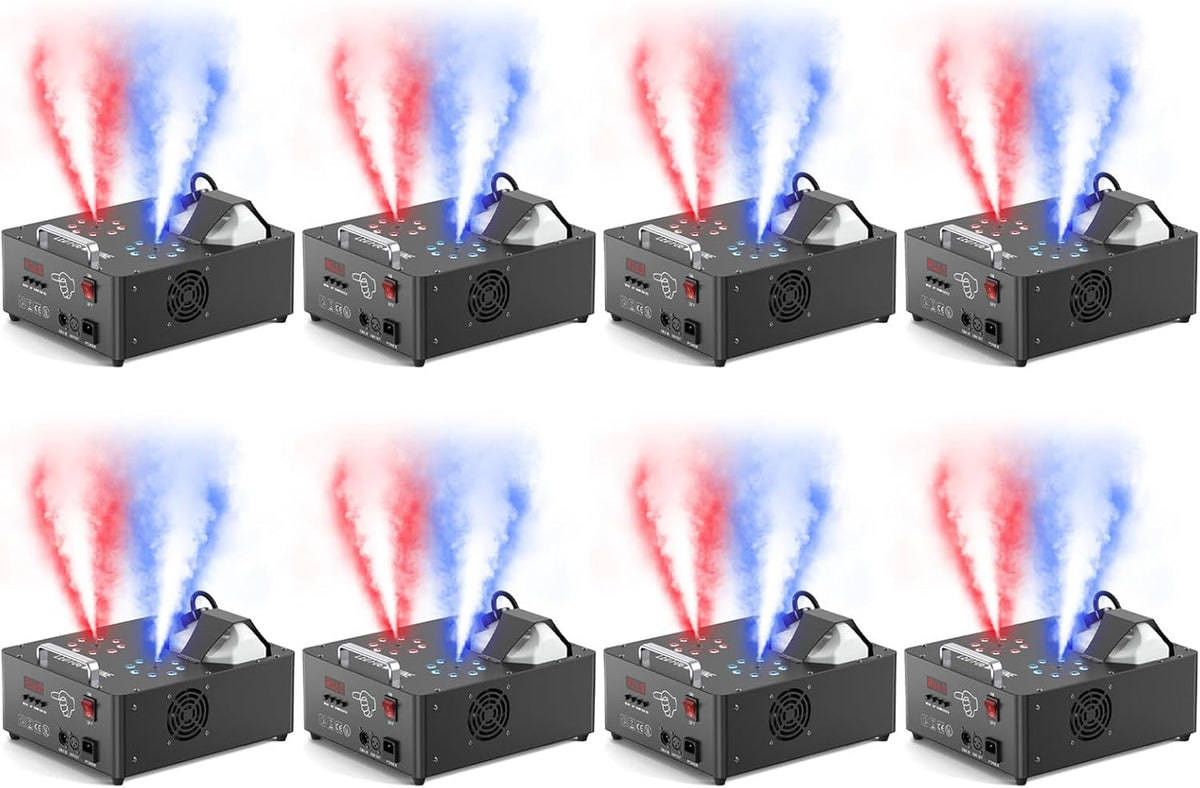 2000W Professional Fog Machine Dual Nozzle with 16 RGB LED, DMX Control Adjustable Smoke Direction