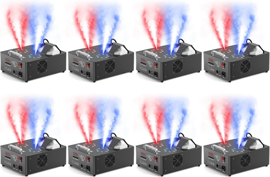 2000W Professional Fog Machine Dual Nozzle with 16 RGB LED, DMX Control Adjustable Smoke Direction
