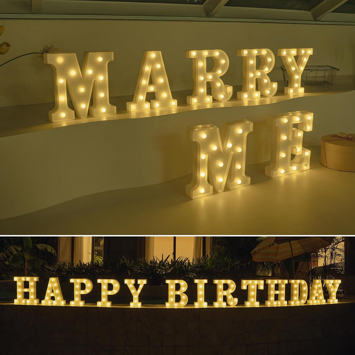 Foaky Rechargeable LED Letter Lights Sign Marquee Light Up Letters Sign for Night Light