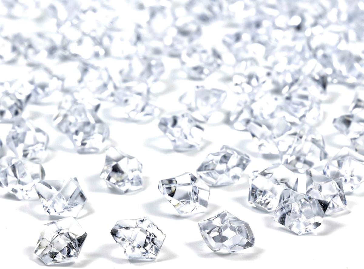 820 PCS Clear Fake Ice,0.43x0.55 Inch,1.1 lbs Acrylic Crystal Gemstones for Decoration