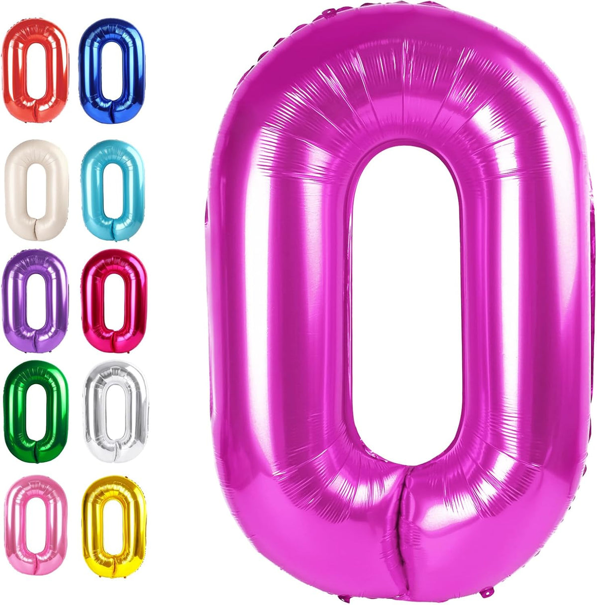 Rosy Purple 40 Inch 0 Number Balloons, 0 Decorations for 10 20 30 40 50 60 70 80 90 100 Birthday
