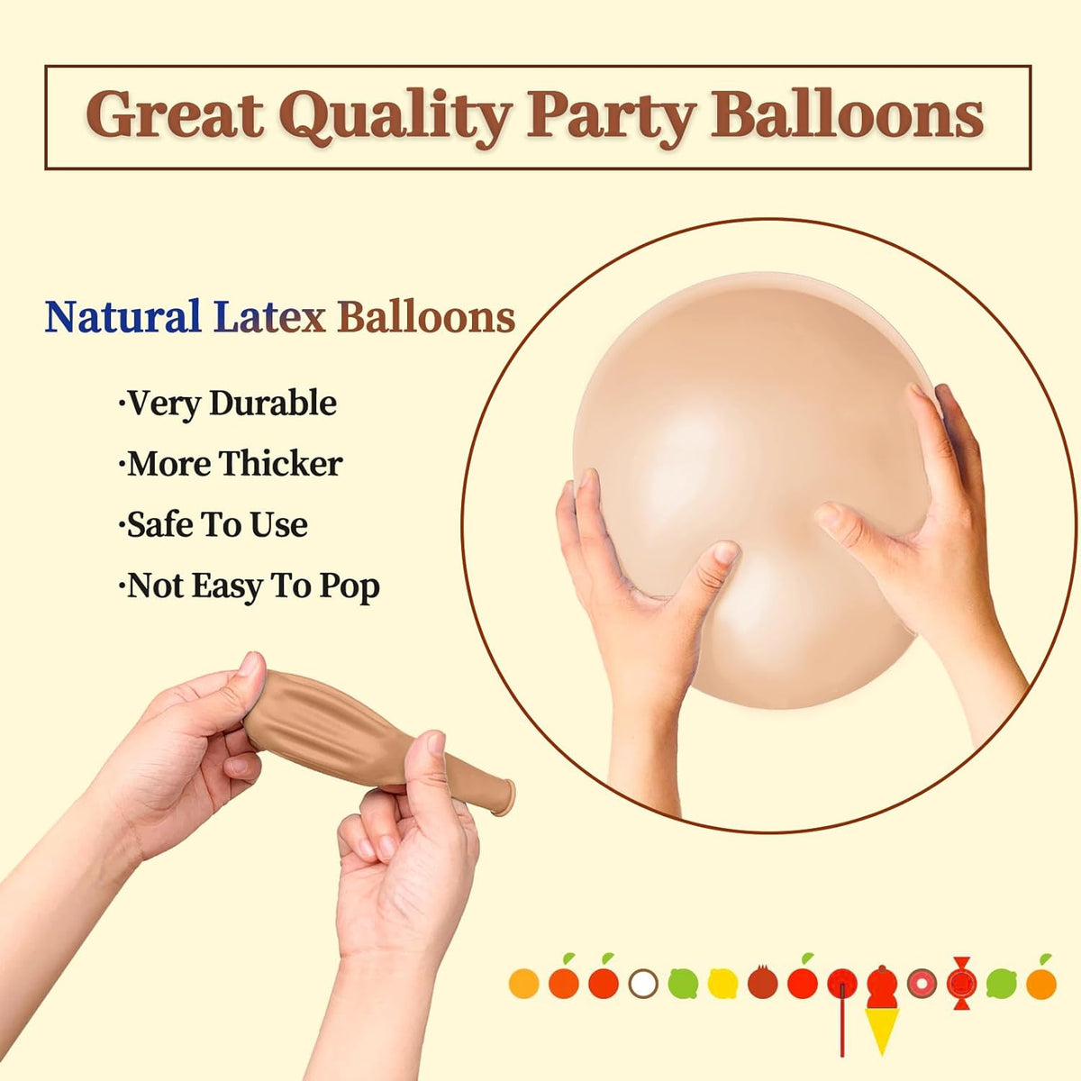 110pcs Nude Balloon 12 inch, Beige Latex Balloons for Birthday Party Baby Shower Wedding(with 2